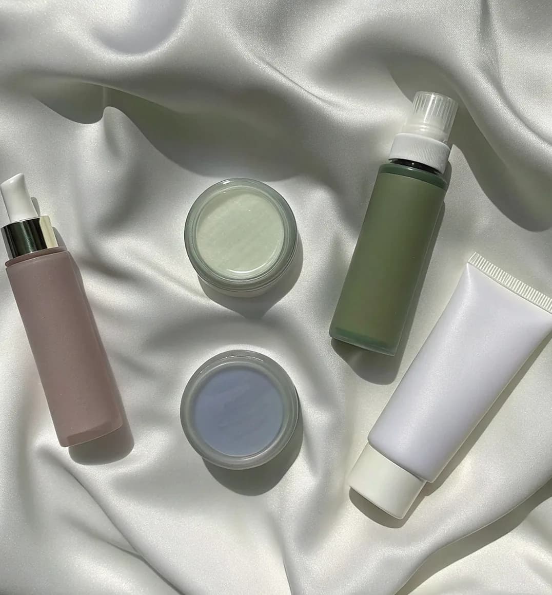 Lumea collection on white silk