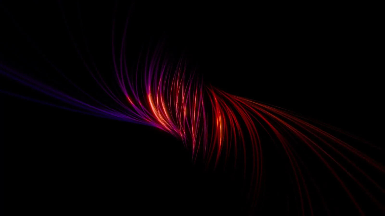 Red light streaks curving through darkness